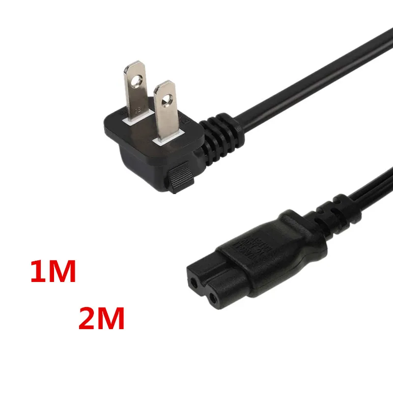 

Right Angled 2 Prong Polarized AC Wall Power Cable for TVs,Sony PS1 PS2 NEMA 1-15P Male Plug to IEC C7 Figure 8 Female US Cord