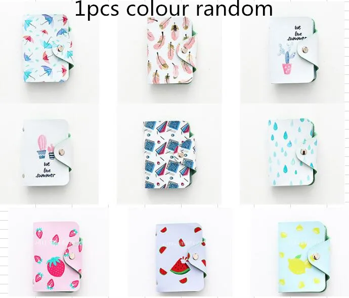 1pcs Colour Random ETya мультяшный милый чехол для кредитных карт, Модный женский чехол для ID, бизнес, автобуса, карт, паспорта, карт, сумка, кошелек, сумка - Цвет: 1pcs Colour Random