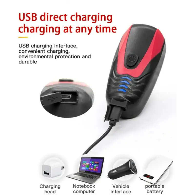 USB Перезаряжаемые велосипедный светильник 120 децибел Звонок головной MTB Дорожный
