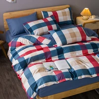 green grid duvet cover sets plaid bedding sets cute quilt cover pillowcase bed flat sheets modern twin full single bedclothes