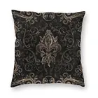 Золотая филигранская квадратная наволочка с цветком лилии, декоративная двухсторонняя наволочка с символом священной лилии, наволочка для дивана