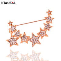 kioozol sparkling rhinestone rose gold silver color star brooch for women vintage jewelry accessories 067 ko3
