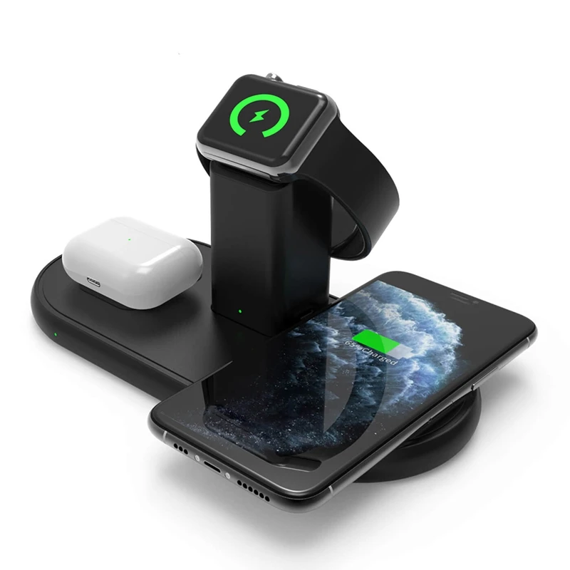 

3 in 1 Fast Wireless Charging Station Dock Qi Standard Magnetic Wireless Charger Digital Mobile Phone Desktop Charger Stand