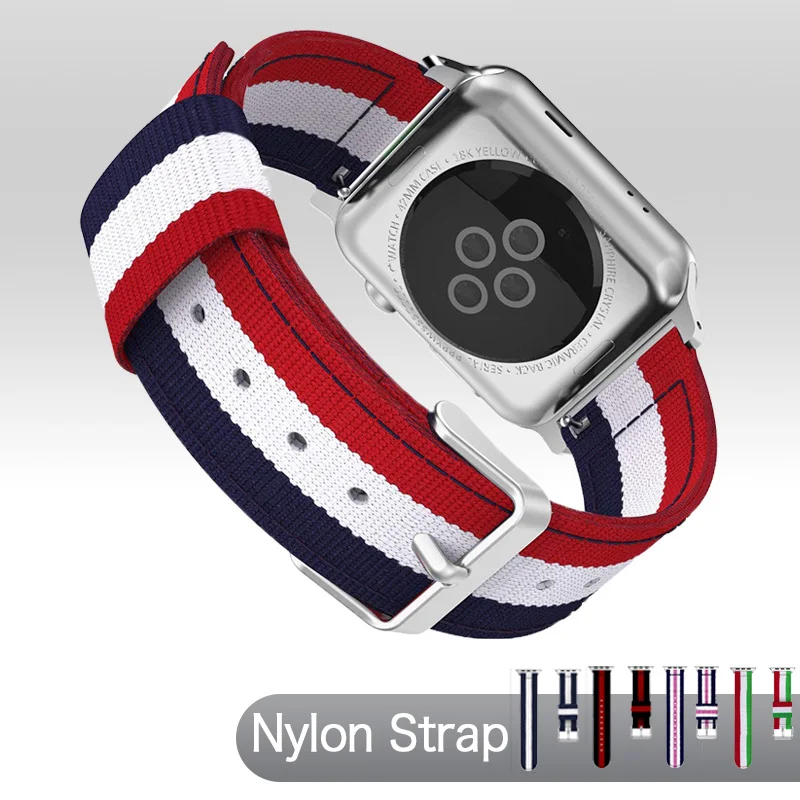 

Ремешок нейлоновый для Apple Watch se 6 5 4 3, сменный спортивный браслет для наручных часов iWatch Series 6, 38 мм 42 мм 40 мм 44 мм 44 мм