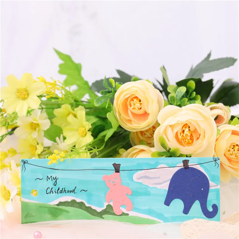 

YaMinSanNiO Baby Born Metal Cutting Dies Girl Elephant for Craft Die Scrapbooking Embossing Stencil DIY Die Cut Card Decoration