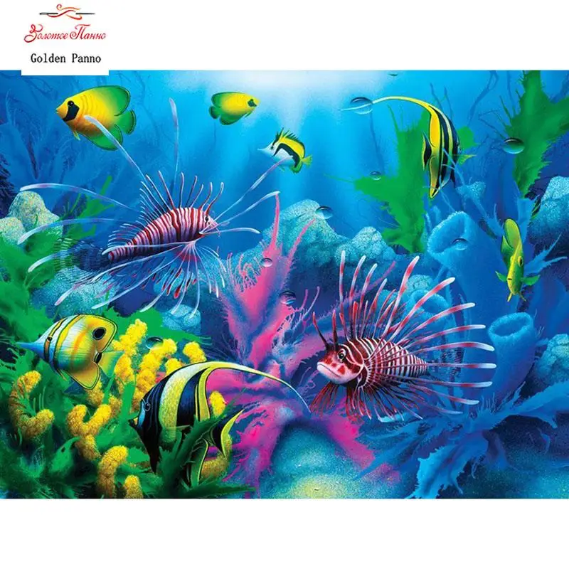 

5D DIY Diamond Painting Sea Fish Full Square Diamond Of Rhinestones Embroidery Cross Stitch Wall Sticker Home Decor