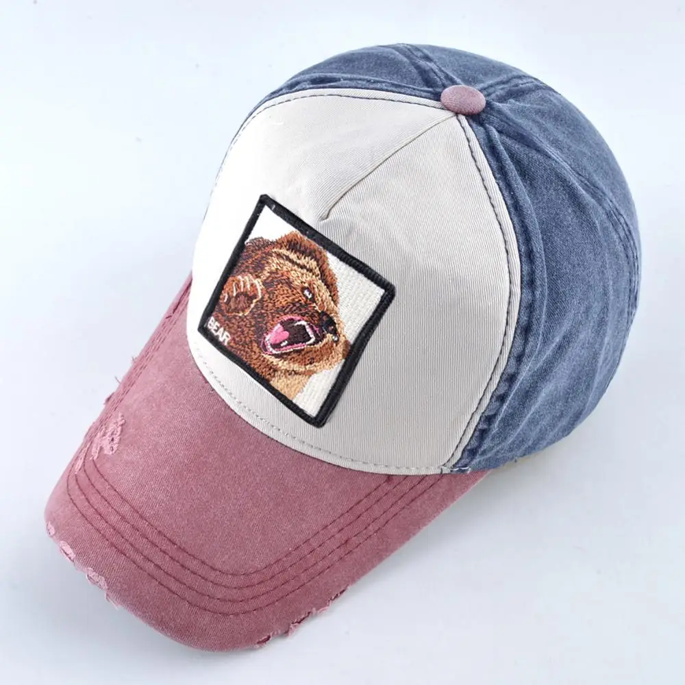 Летняя бейсбольная кепка для мужчин и женщин бейсболки модная вышитая животная