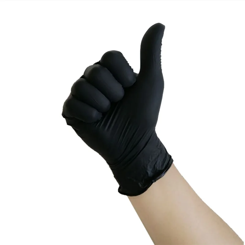 100 шт./лот черные одноразовые латексные перчатки для домашней