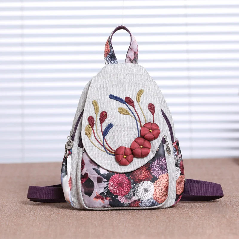 Модный женский многофункциональный рюкзак с цветочным узором вязаная сумка