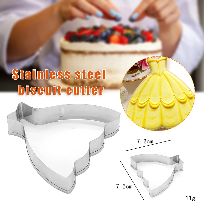 

Шаблон из нержавеющей стали для торта, помадки, форма платья, резак, инструменты для печенья, украшение торта LB88