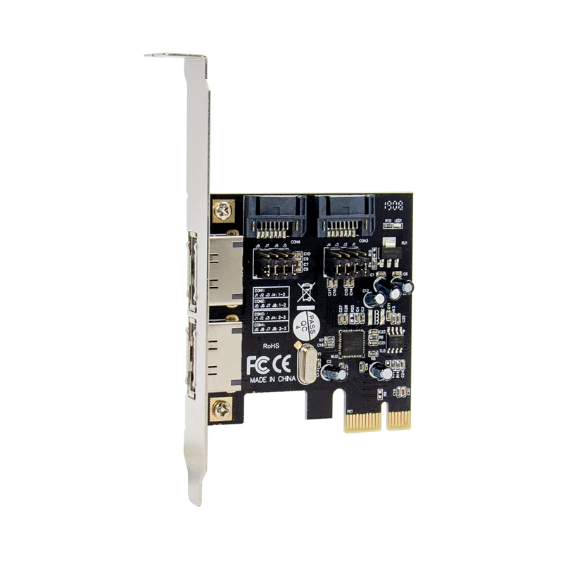 Адаптер расширения Zeadow PCI-Express X1 на 2 порта ESATA и SATA 3 0 6 ГБ/сек. PCIe чипсет ASM1061 |