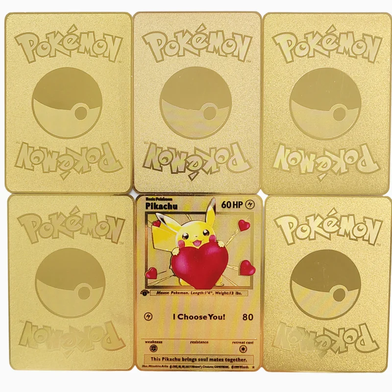 

27 Styles Pokemon Cards Shining Gold Metal Cards VMAX GX Anime Charizard Battle Game Carte Collection Children Toys