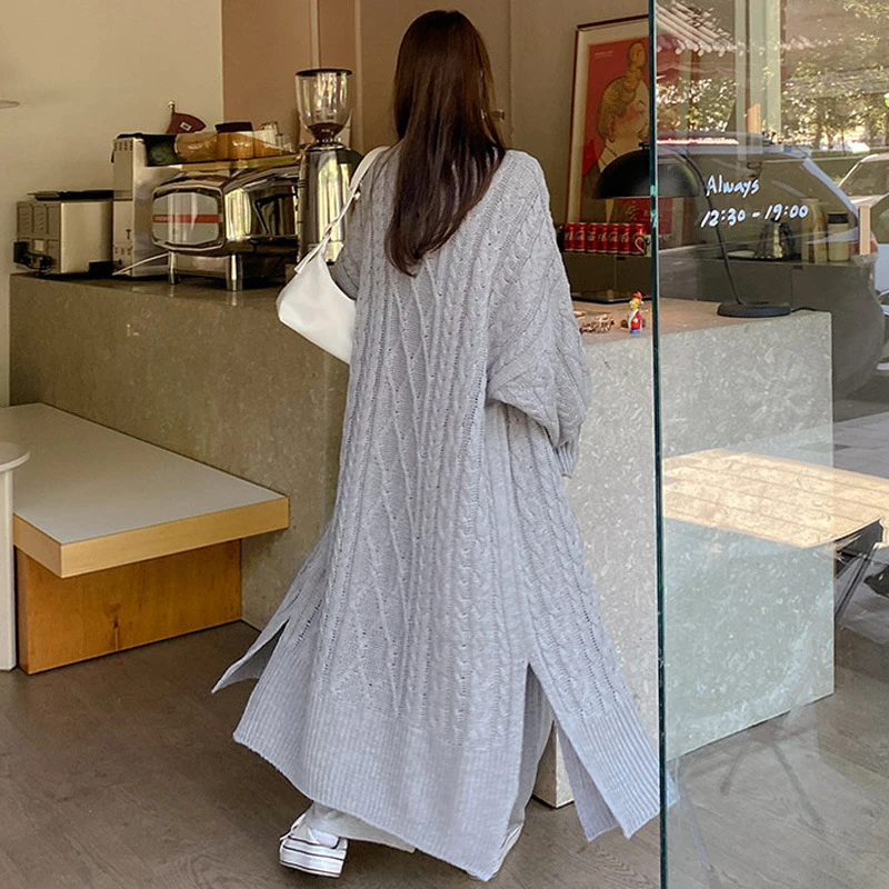 LANMREM 2023 Зимний новый свитер кардиган для женщин свободный с длинным рукавом