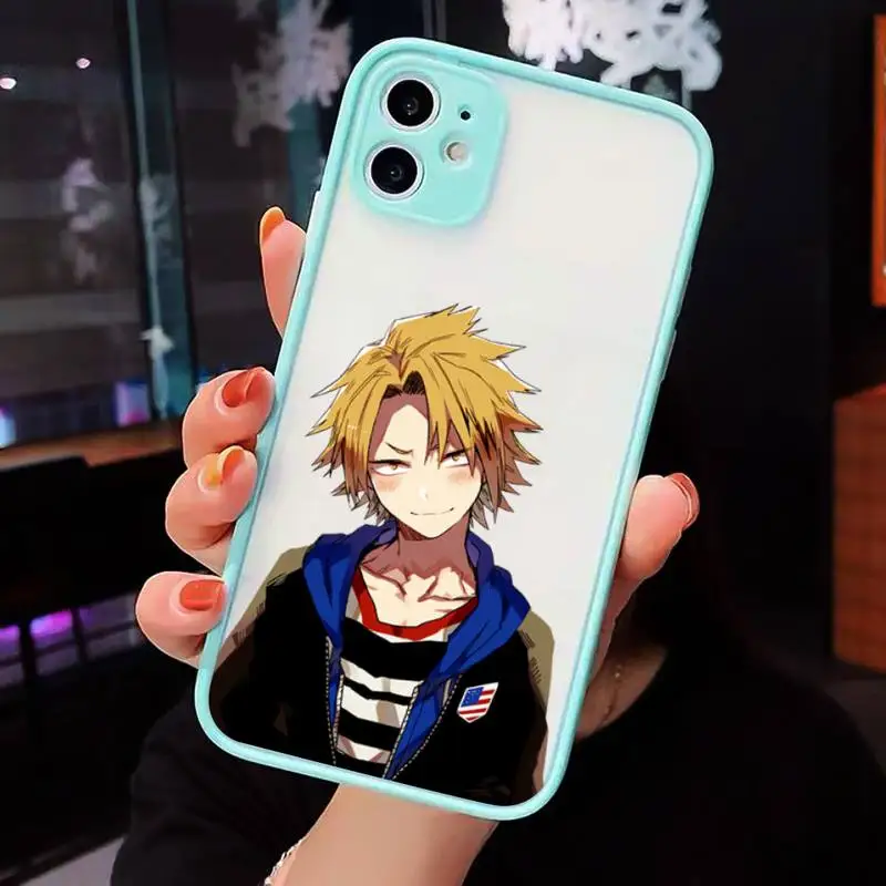 

My Boku No Hero Academia Phone Case For iPhone 12 11 Mini Pro XR XS Max 7 8 Plus X Matte transparent blue Back Cover