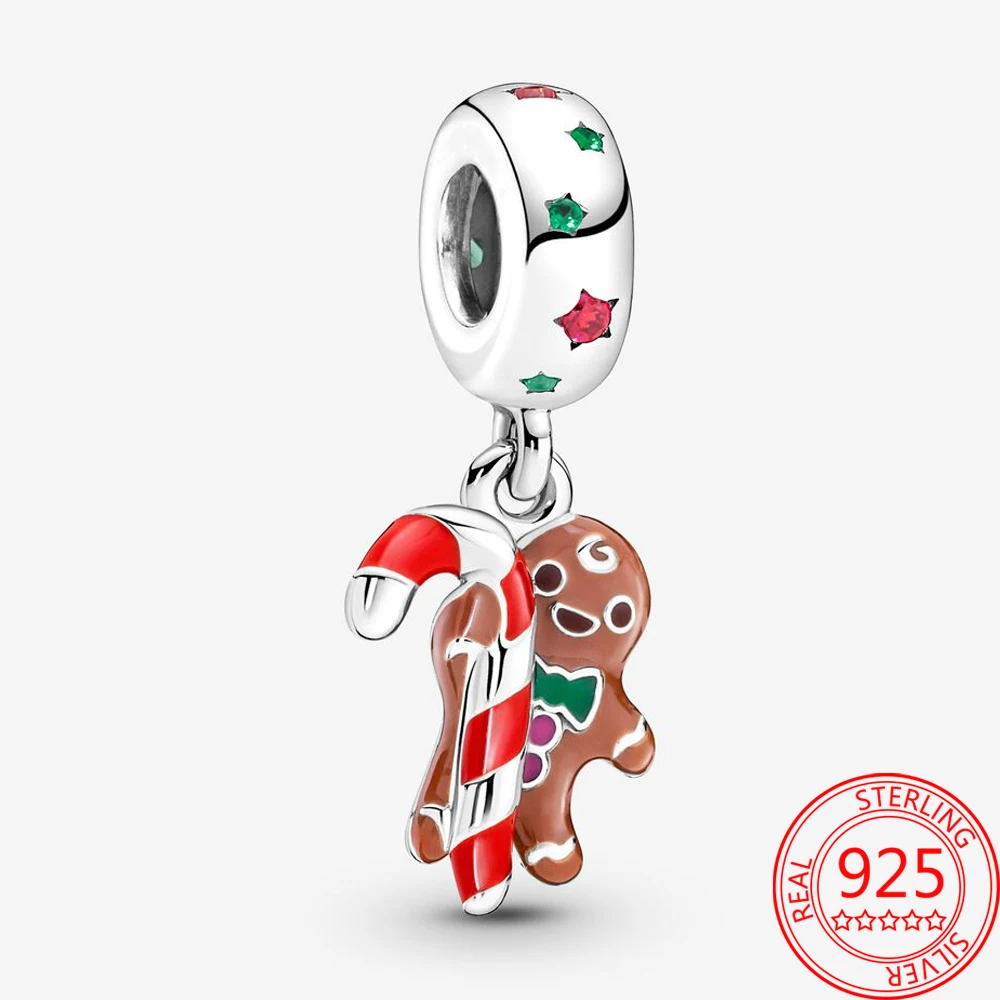 

Lovely Charm 925 Sterling Silver Gingerbread Man Pendant Fit Pandora Bracelet Necklace DIY Girl Jewelry