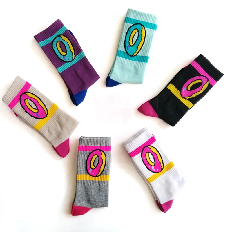 Новинка Разноцветные забавные носки с принтом в стиле Харадзюку мягкие теплые