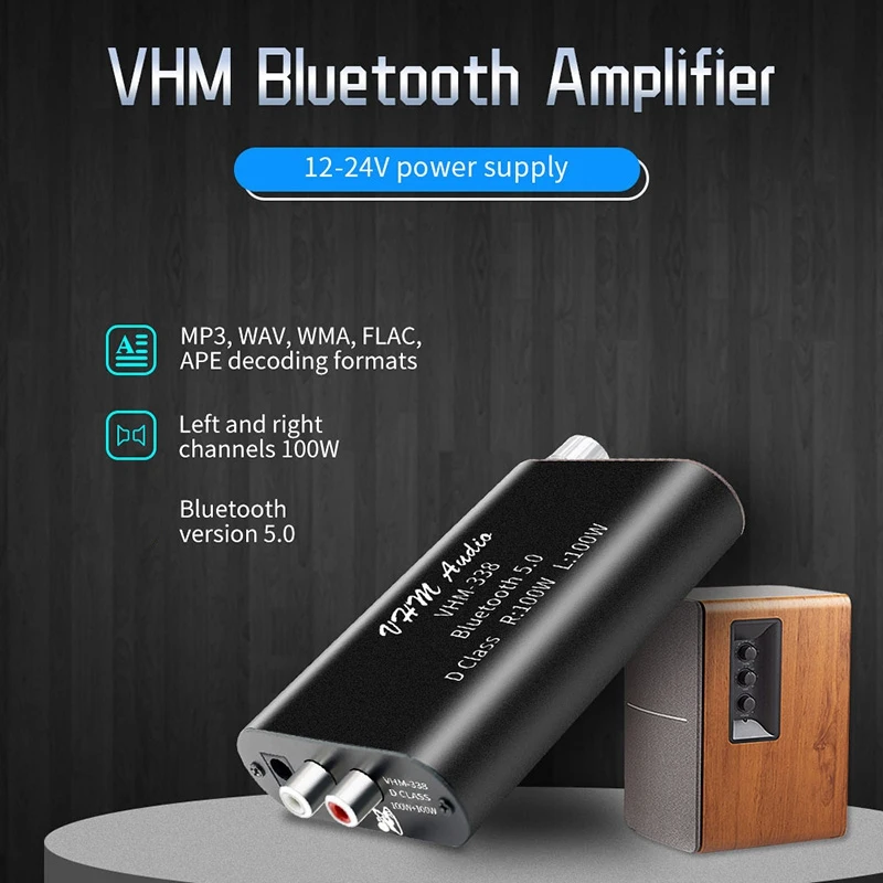 

VHM338 Мини Bluetooth 5,0 цифровой усилитель Hifi 2,0 стерео беспроводной o приемник усилитель мощности
