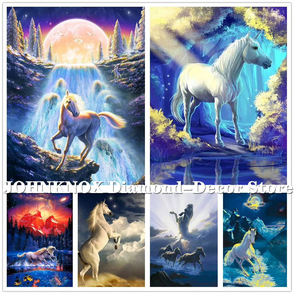 

Full Drill Diamond Embroidery Horse Anime Diy Diamond Painting Sunset Scenery Mosaic Art Cross Stitch Kits Handicraft Home Decor