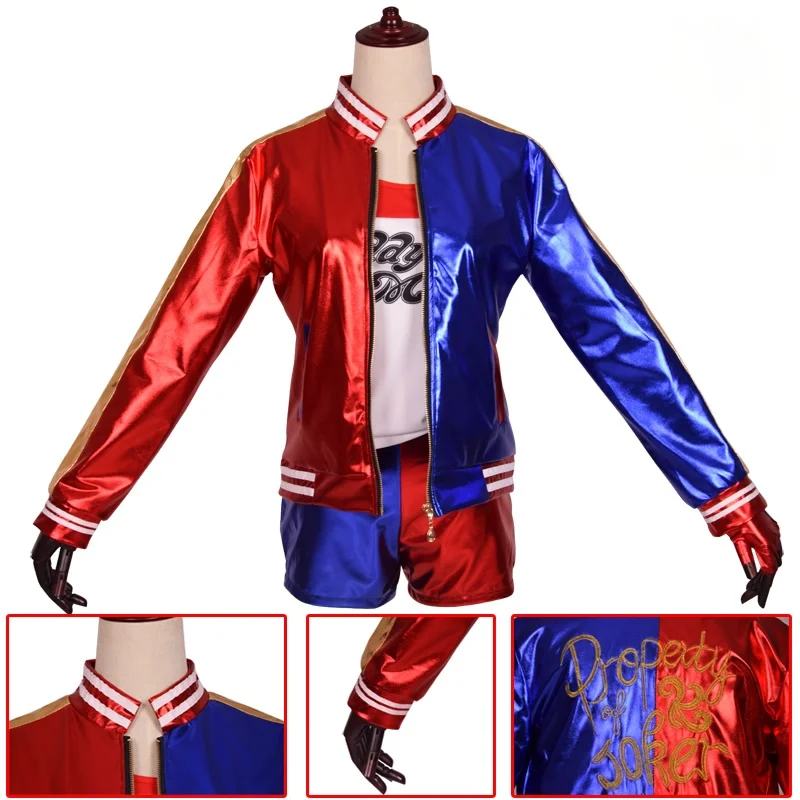 Костюмы для косплея самоубийц костюм Харли из отряда Квинна с вышивкой пальто