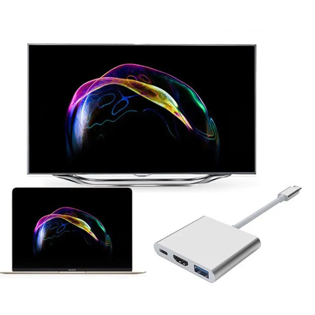 Адаптер-преобразователь BLUELANS 3-в-1 с USB 3.1 типа C на HDMI для ноутбука | Компьютеры и
