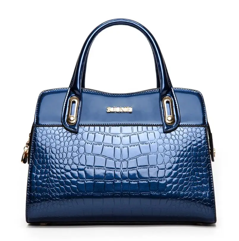 Новая женская Высококачественная лакированная кожа сумки из натуральной кожи