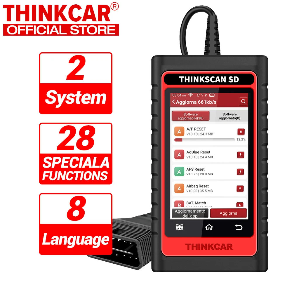 

THINKCAR Thinkscan SD2 OBD2 Automotive Scanner ABS SRS Professional Diagnostic Tools All System Free UpdateCode Reader