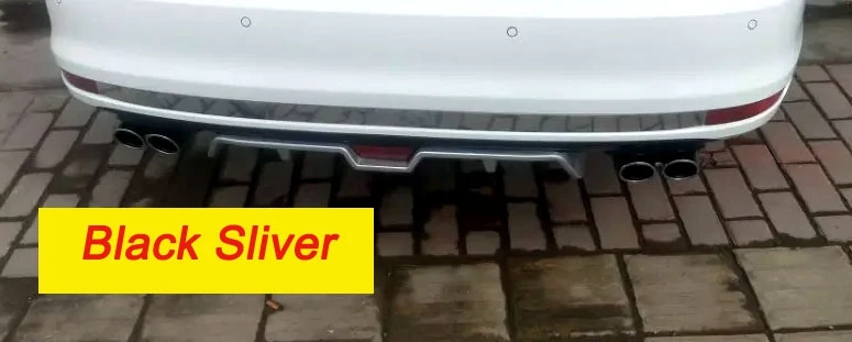 Black Silver Задний бампер диффузор защитные бамперы для vwJetta- диффузор, губа на задний бампер украшение опорная пластина бампер крышка - Цвет: Black Silver