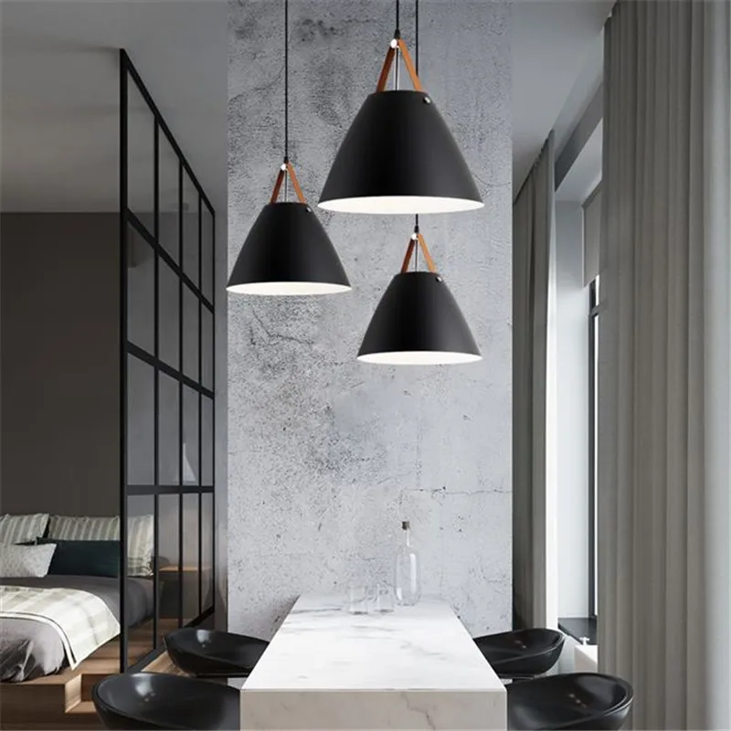 Светодиодный ная светодиодная подвесная лампа черного и белого цветов