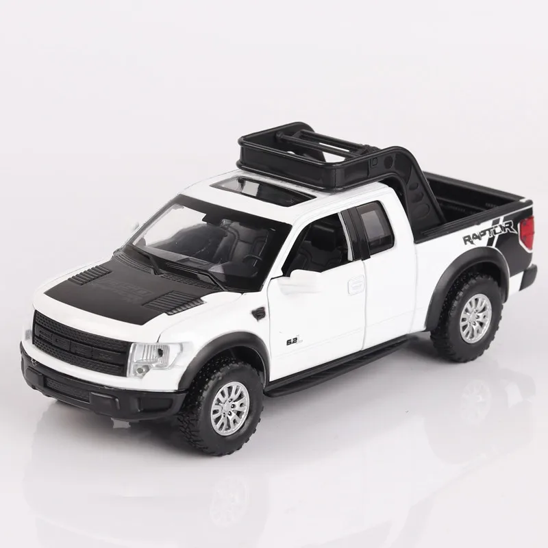 Модель автомобиля из цинкового сплава в масштабе 1:32 для Ford Raptor со звуком и светом