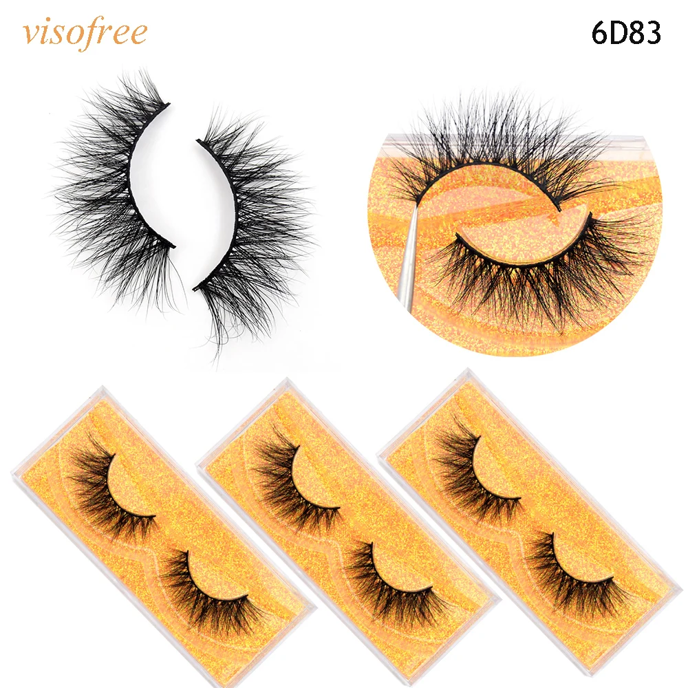 Visofree 5D норковые ресницы макияж жестокость 3D ручной работы полная полоса