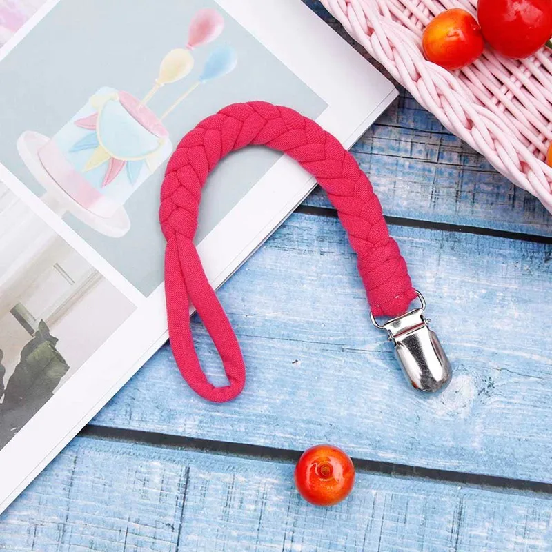 2 шт. кожа хлопок цепочка для детской соски зажимы плетеный пояс Ниппель клипа