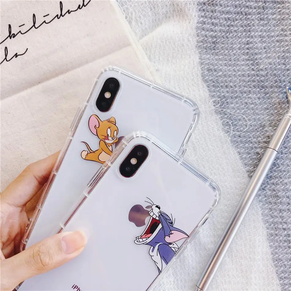 Забавный чехол с рисунком том Джерри для iPhone X, XR, Xs, Max, 8, 7, 6, 6s Plus, чехол, ультра тонкий, мягкий силиконовый чехол, чехол s, Coque