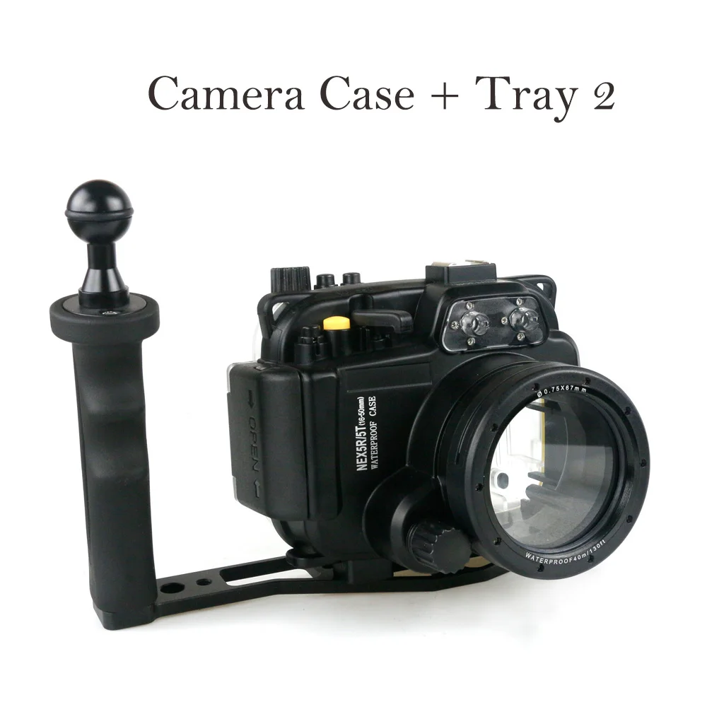 Case and Tray 2 Водонепроницаемый для подводного плавания Корпус Камера чехол для дайвинга для sony NEX5 NEX-5 NEX5N NEX-5N NEX5R NEX5T NEX-5T NEX6 NEX-6 NEX7 NEX-7 - Цвет: Case and Tray 2