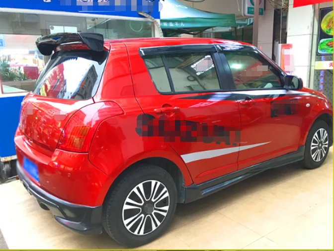 For Suzuki Swift Spoiler B 2008-2015 ABS Plastic Unpainted Color Rear Roof Wing Trunk Lip Boot Cover Car Styling | Автомобили и