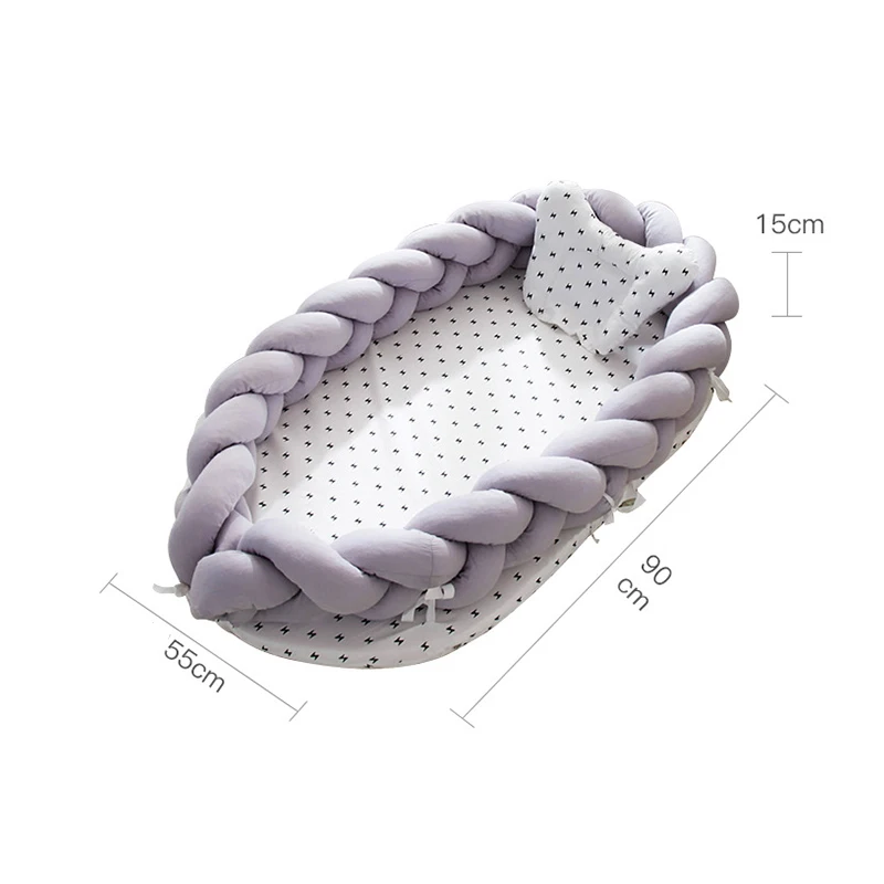 100% хлопок тканая Складная портативная кроватка ручной работы забор Защитная с