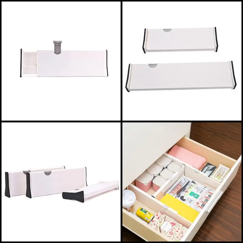 

DIY 4PCS Drawer Telescopic Storage Organizer Partitions Household Creative ABS Wardrobe Socks Spacer Classified Separator Plate