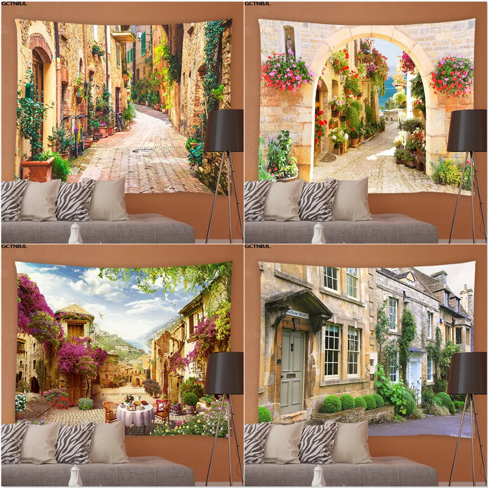 

Flowers Plant Landscape Hippie Tapestry Street Style Tapestries Living Room Bedroom Background Wall Hanging Fabric Tablecloths