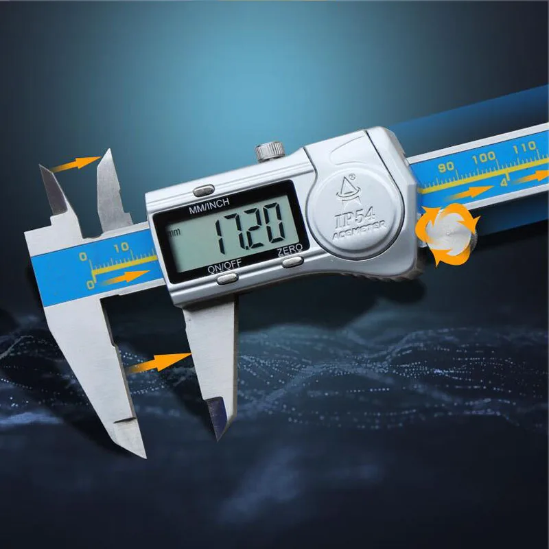 

Digital Vernier Caliper 6 Inch 150mm Stainless Steel Electronic Digital Caliper 3 Mode LCD Micrometer Depth Measurement Tool