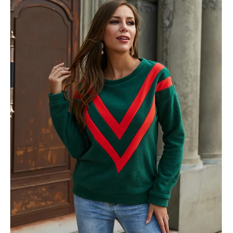 Женский пуловер с круглым вырезом осенняя толстовка повседневные толстовки