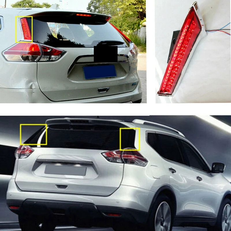 

for Nissan Rogue X-Trail 2014-2019 Car LED Rear Window Pillar Light Brake Light Taillight Lamp with Turn Signal Features