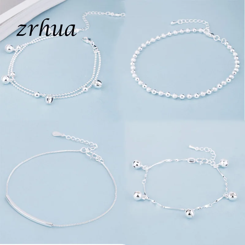 Женский браслет из серебра 925 пробы с двухслойными бусинами | Украшения и