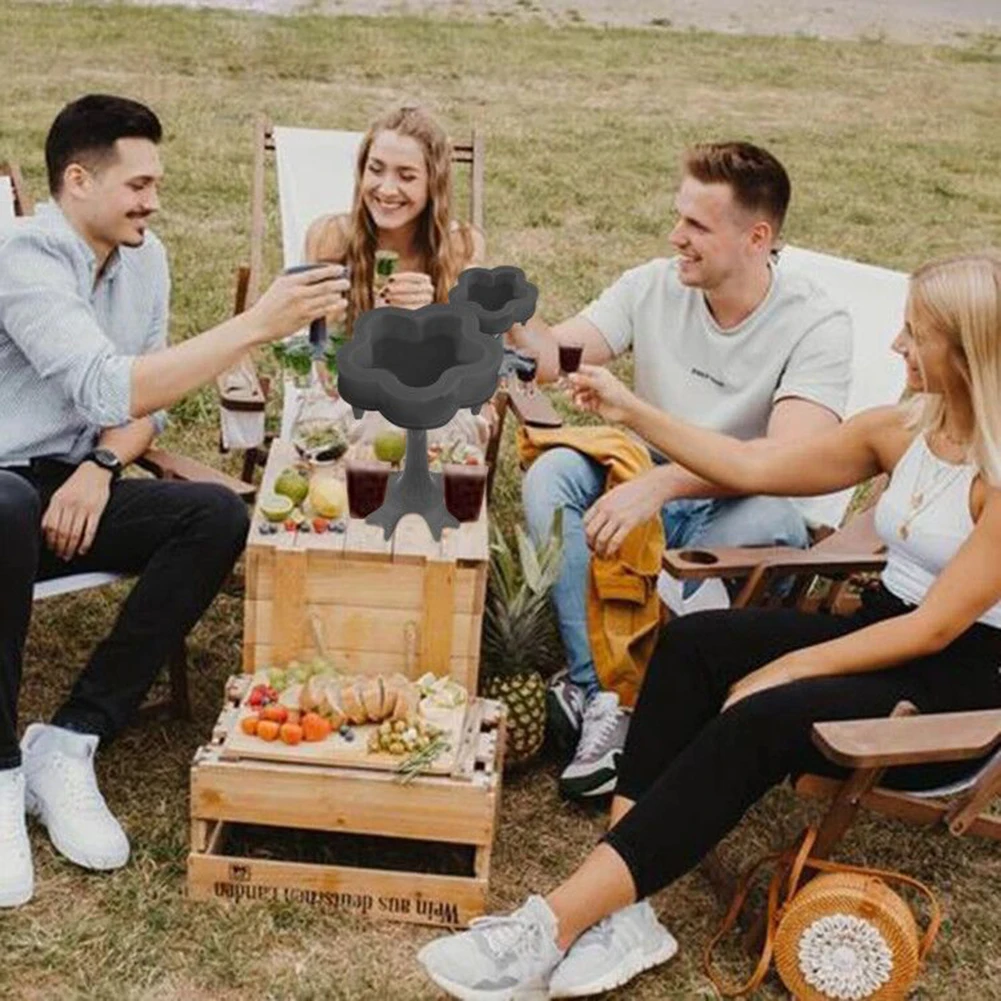 В форме цветка Очки диспенсер Пластик держатели для вина пива ликера напитков