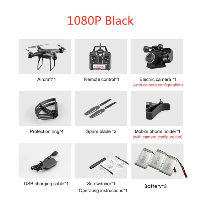 Black 1080P 3B Дрон 4k камера аэрофотосъемка длительный срок службы батареи Wifi карта передача четырехосный самолет игрушка пульт дистанционного управления RC самолет - Цвет: Black 1080P 3B