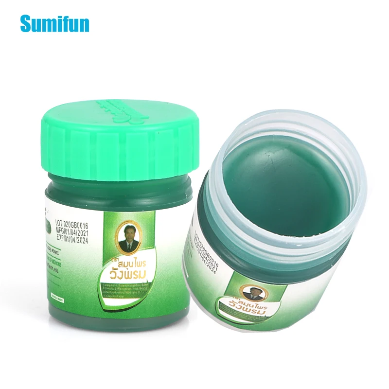 

1pcs 100% Original Thailand Herbal Products Muscle Rub Cooling Oil Refresh Anti-itch Green Ointment Herbs Psoriasis Cream P0217