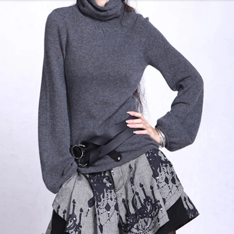 

Pure wool autumn winter pile neck short Pullover long sleeve solid color sweater bottoming sweater long sleeve knitwear