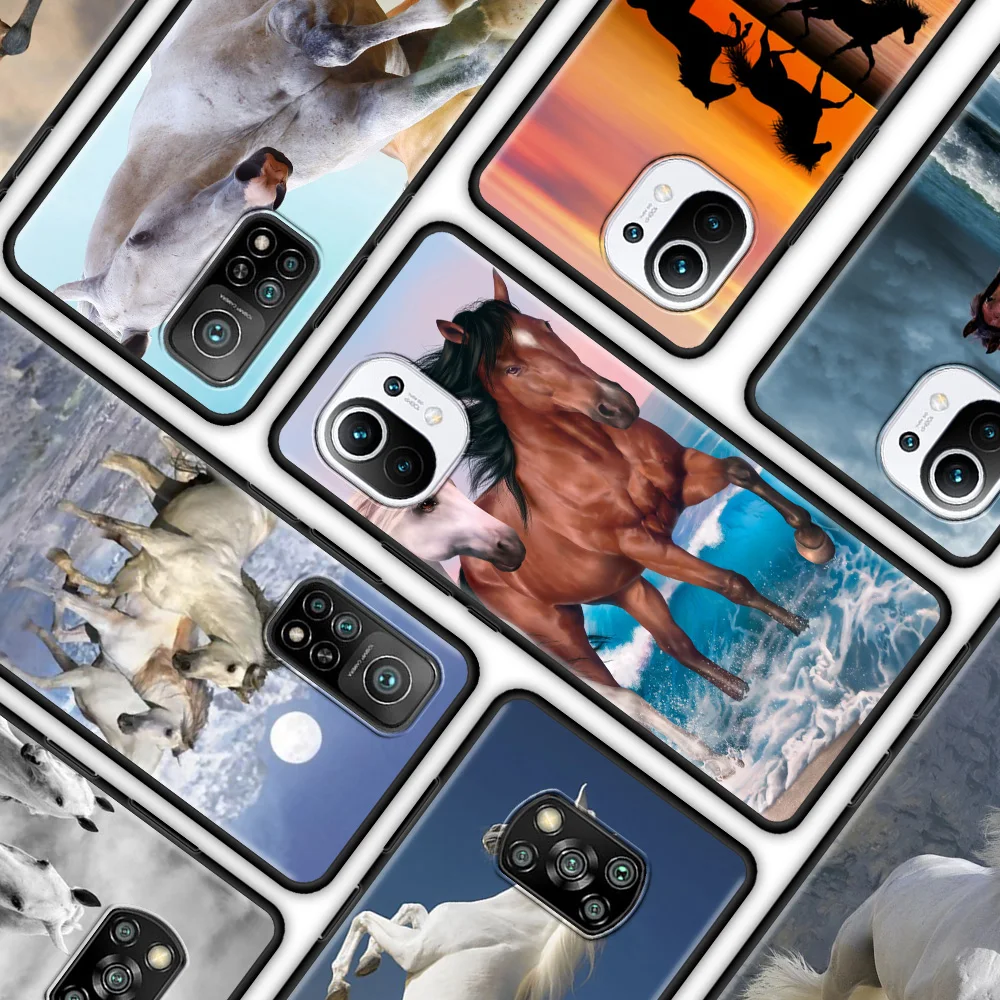 

Running Horse Animal Phone Case for Xiaomi Mi Poco X3 Pro M3 Pro 5G F3 Pocophone F1 Funda Capa Protection Cover