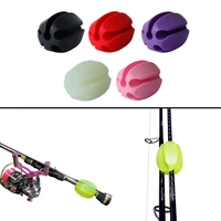 wholesale reusable fishing rod egg tie holder pole fastener binding rubber fishing tools anti collision fishing accessories