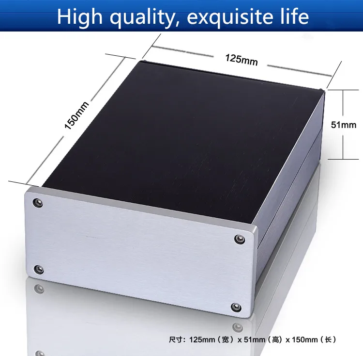 

125*51*150 Mm All Aluminum Amplifier Chassis DAC HIFI Tube Amp House Mini Chassis Power Shell AMP Enclosure Case DIY Box