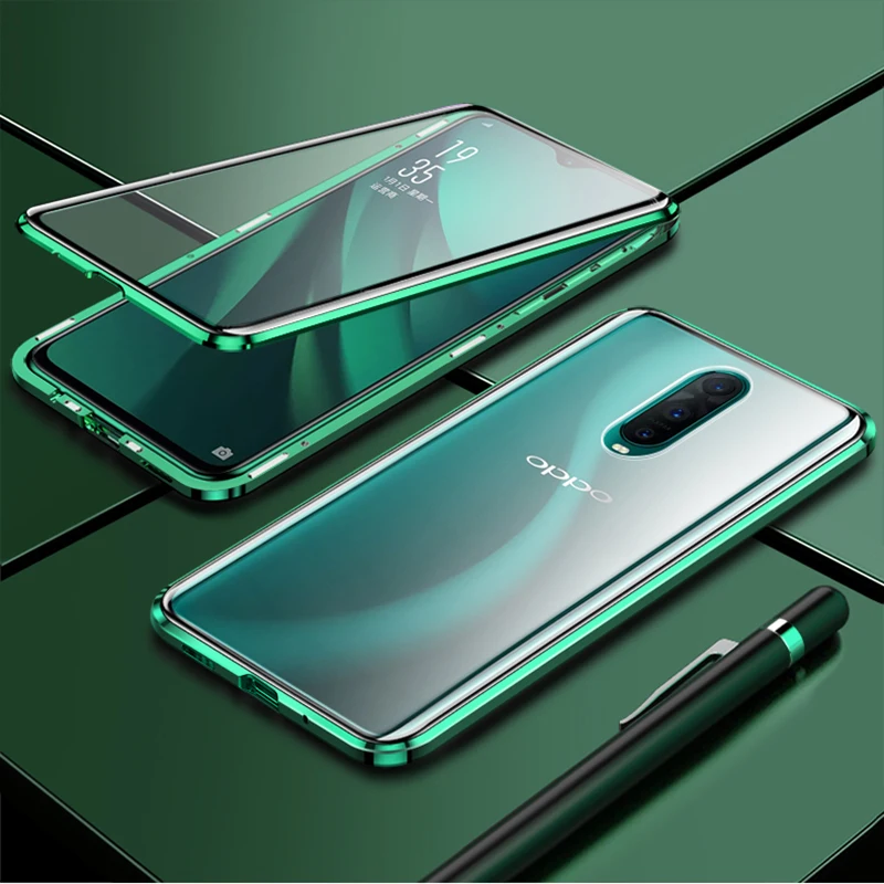 360 крышки из закаленного стекла для Oppo Realme 5 Pro Q Рено Ace A11 A11X A5 A5s A7 A9 F9 V17 Pro Y17 Y3 Магнитный флип-чехол