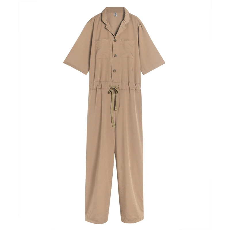 Комбинезон мужской с короткими рукавами повседневный свободный брючный